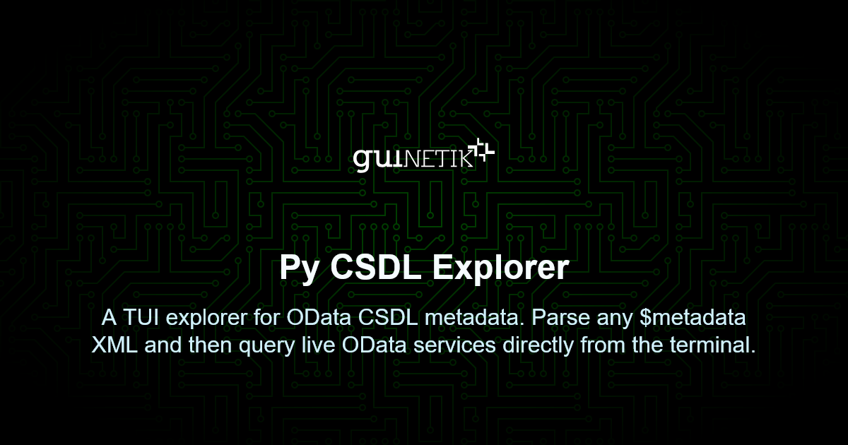 CSDL Explorer — Terminal OData Metadata Explorer